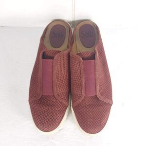 Sofft Women's Beekon US 8.5M Rustic Red Leather Snakeskin Slip On Mule Shoes